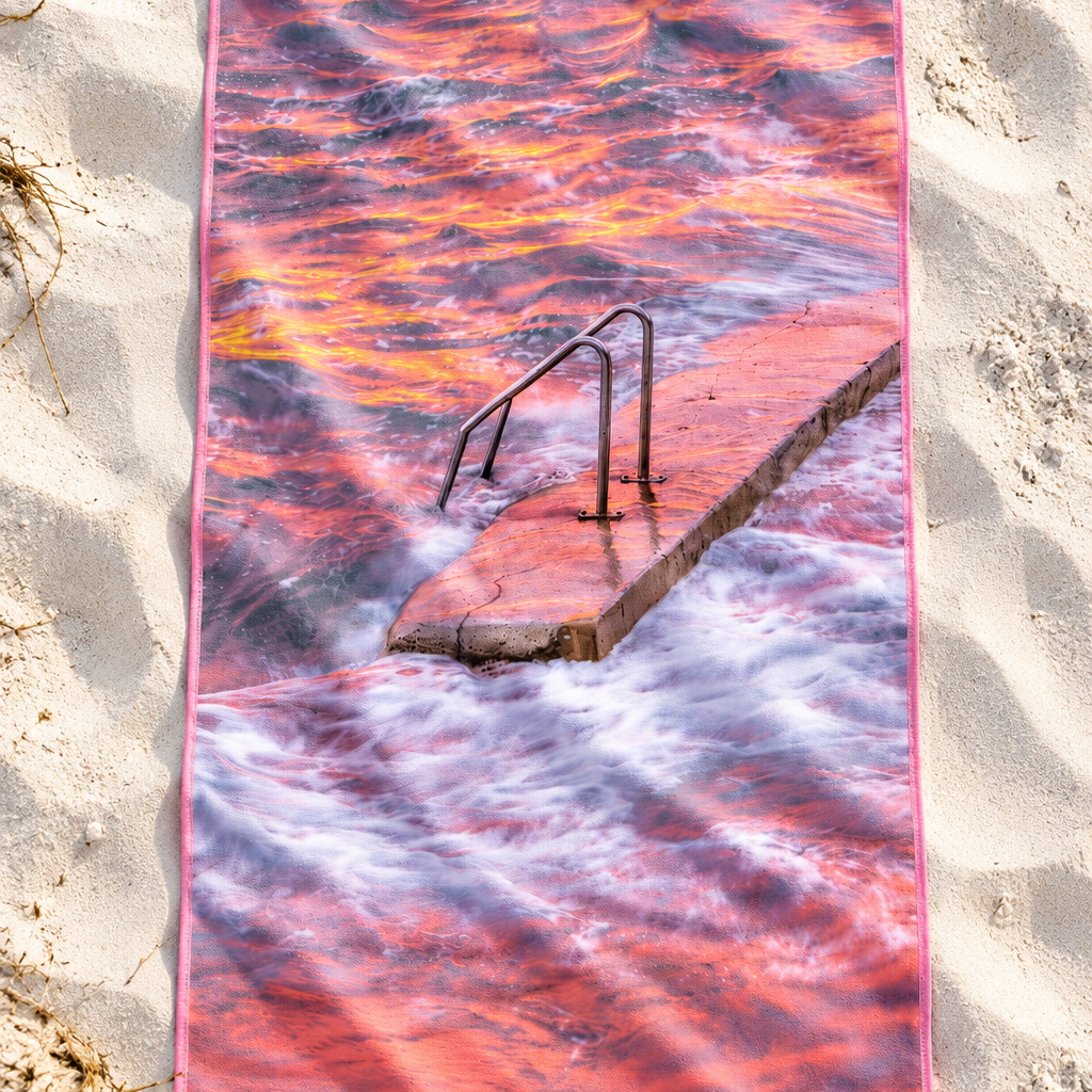 Pink Descent Microfibre Beach Towel - Belinda Doyle - Australian Photographer & Resin Artist