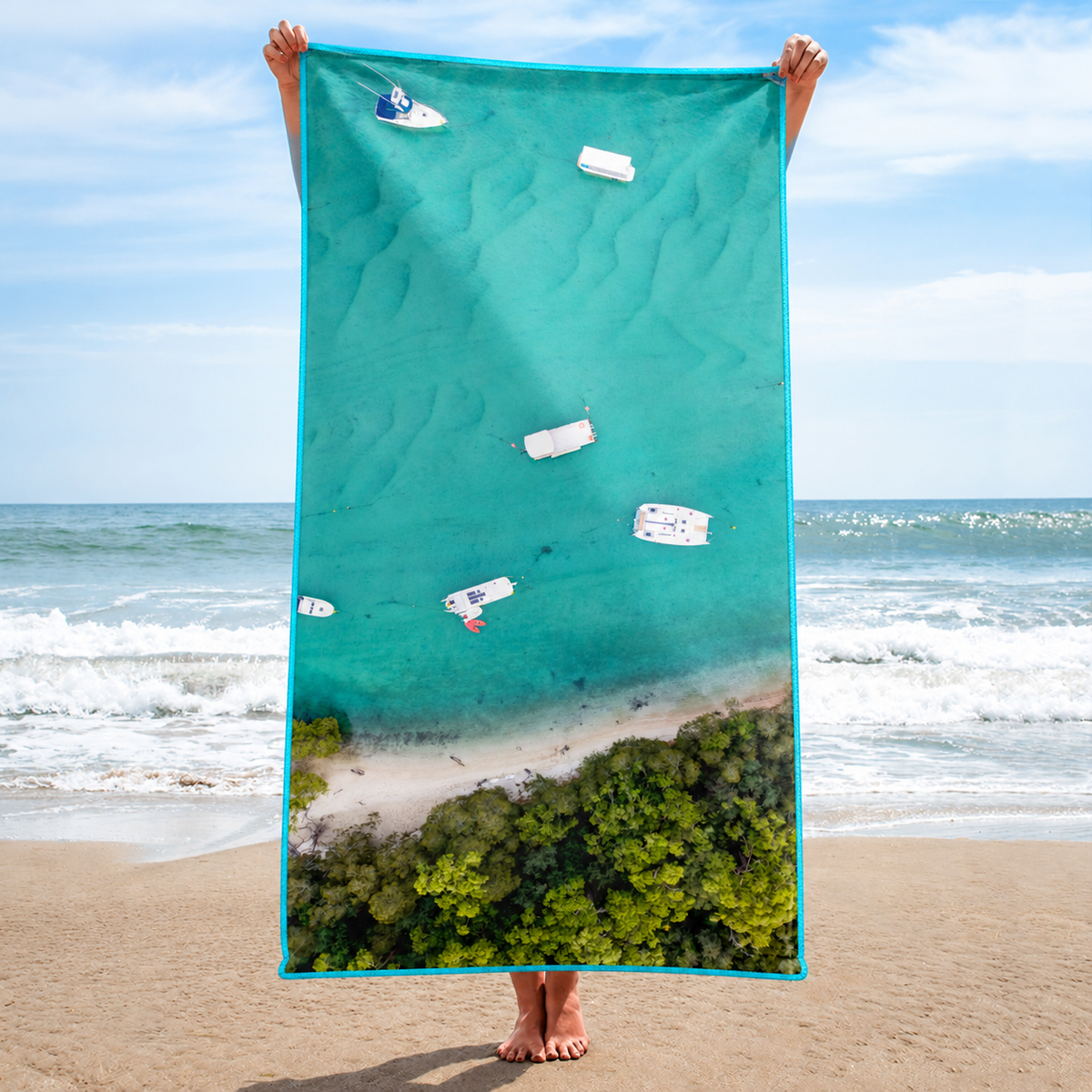 Huskisson Blues Microfibre Beach Towel - Belinda Doyle - Australian Photographer & Resin Artist
