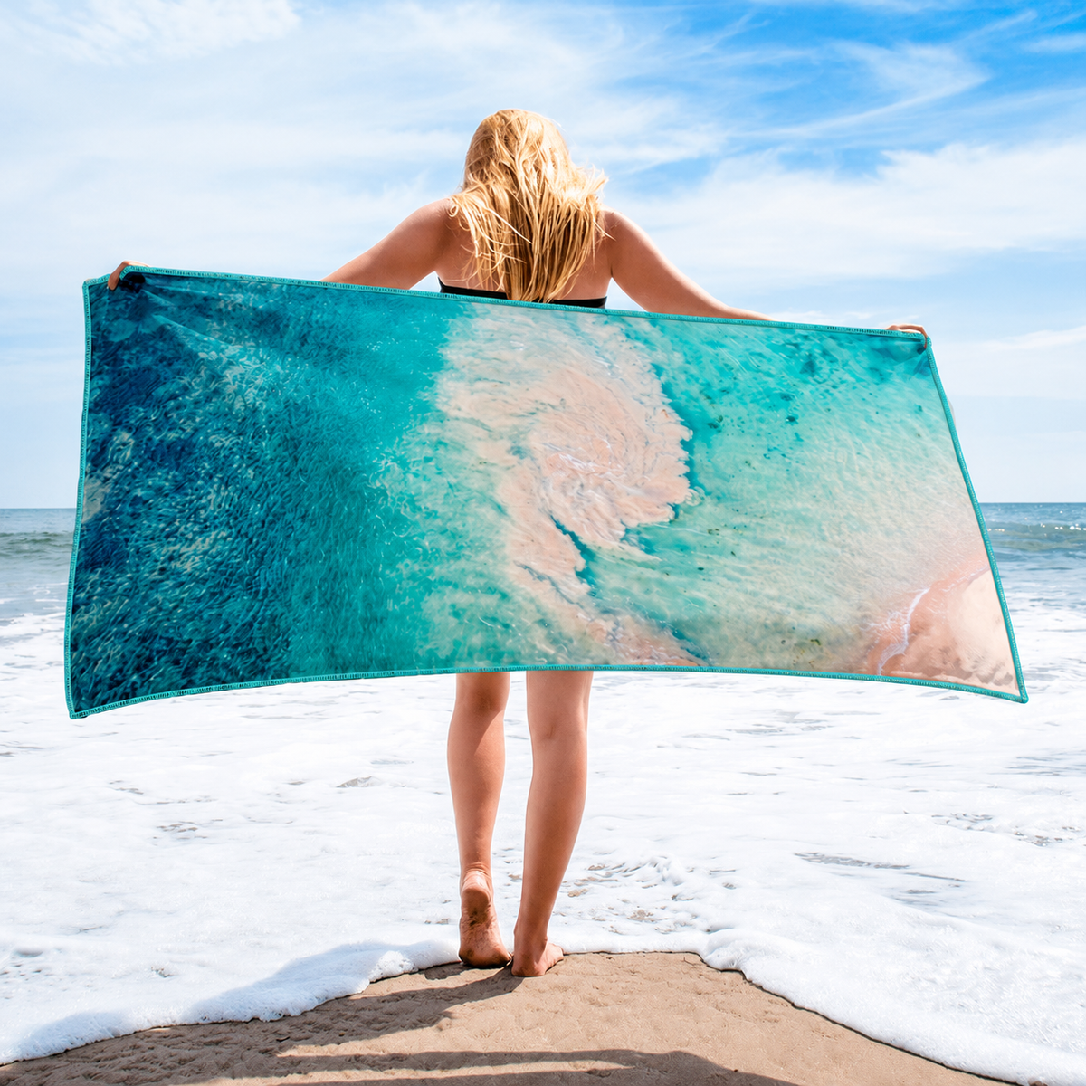 Above Aqua Microfibre Beach Towel - Minnamurra - Belinda Doyle - Australian Photographer & Resin Artist