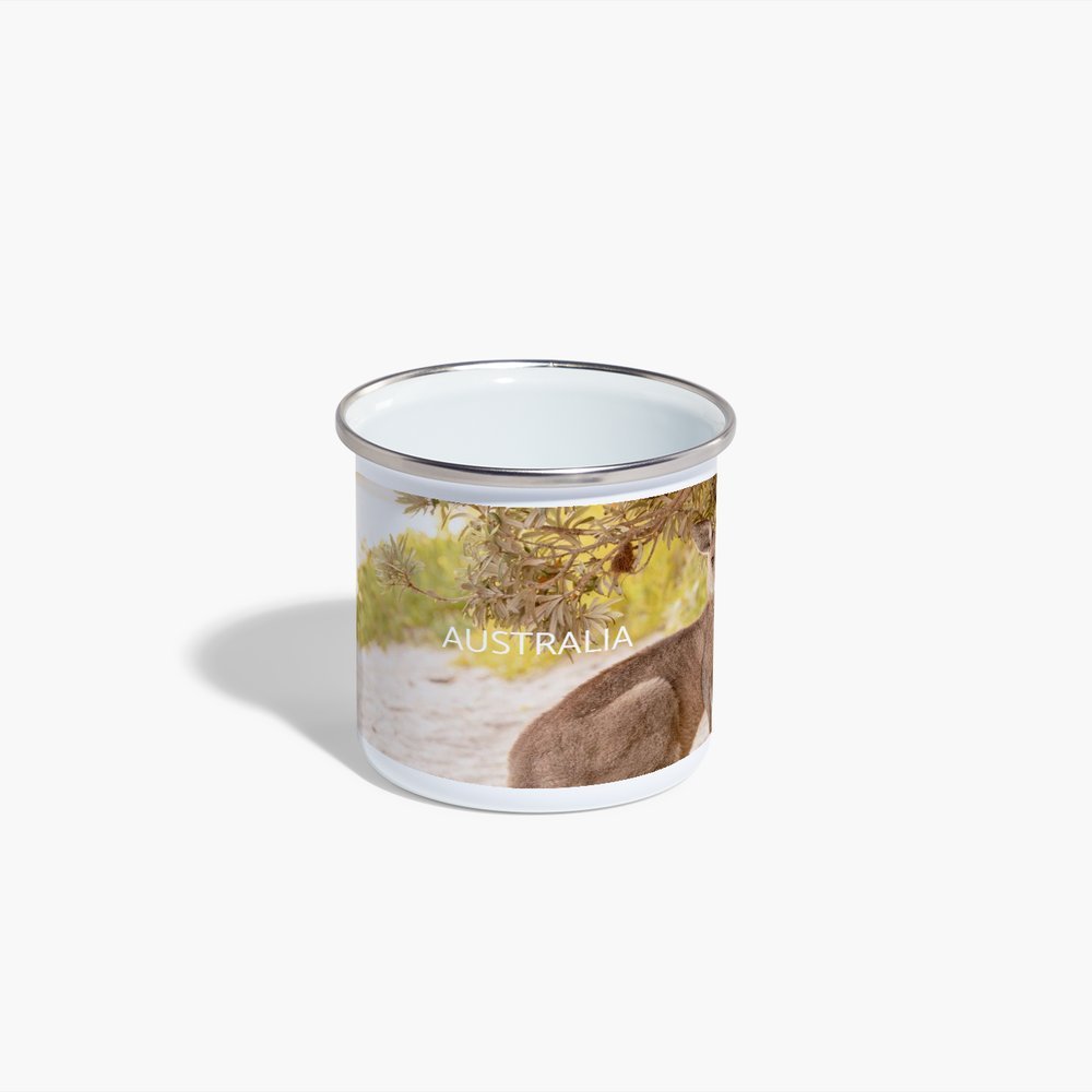 Australian Kangaroo Enamel Camping Mug - Belinda Doyle - Australian Photographer & Resin Artist