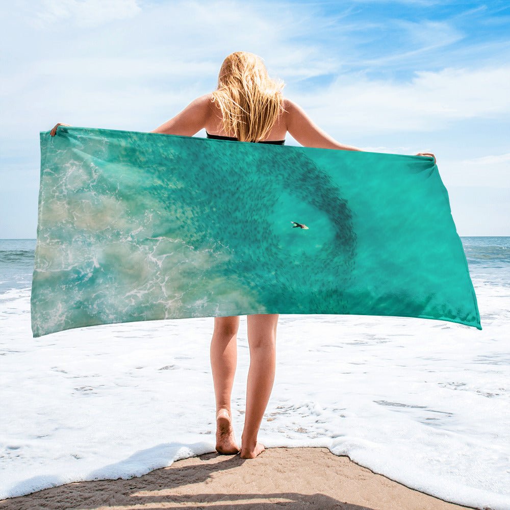 Bait Ball Ballet Microfibre Beach Towel - Belinda Doyle - Australian Photographer & Resin Artist