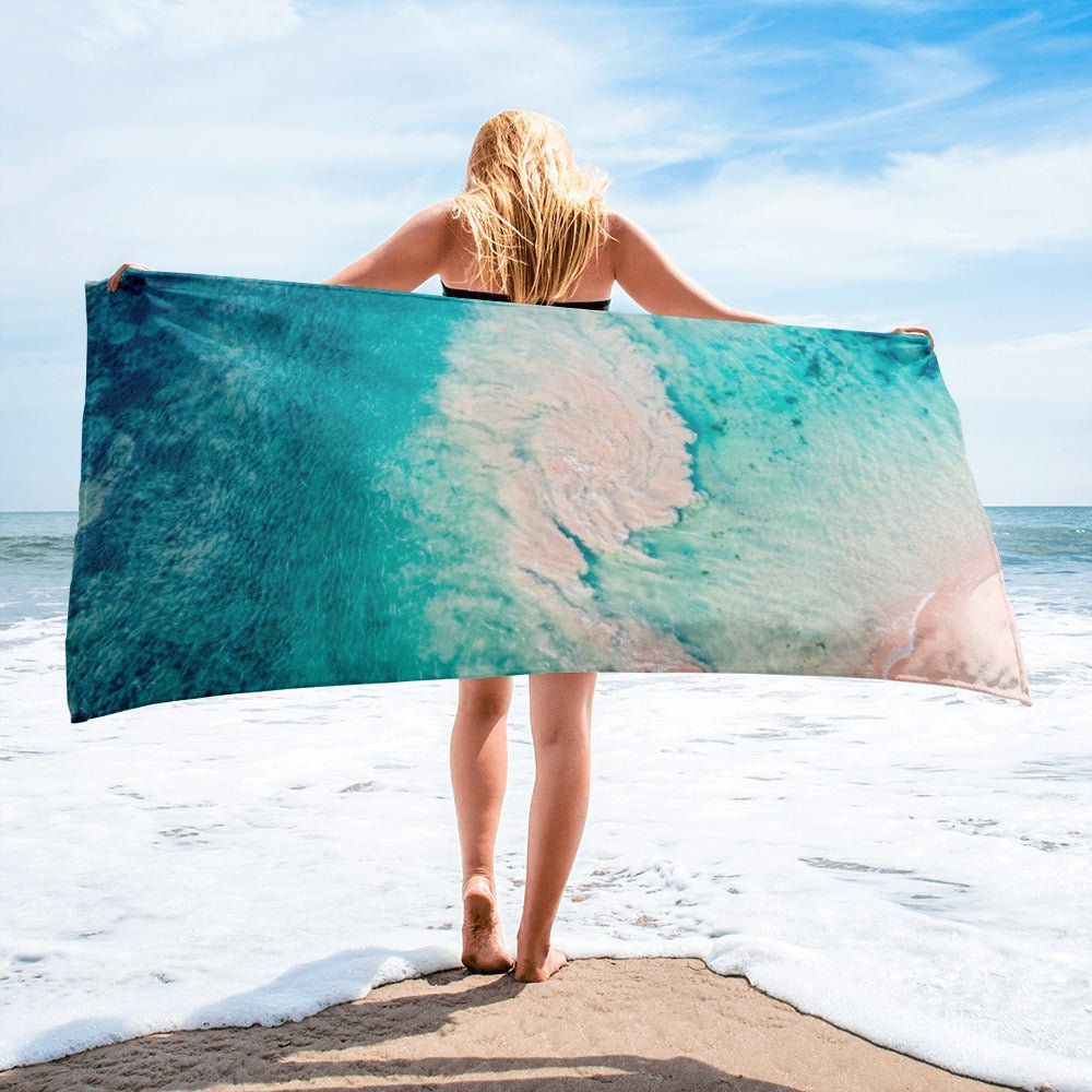 Above Aqua Microfibre Beach Towel - Belinda Doyle - Australian Photographer & Resin Artist