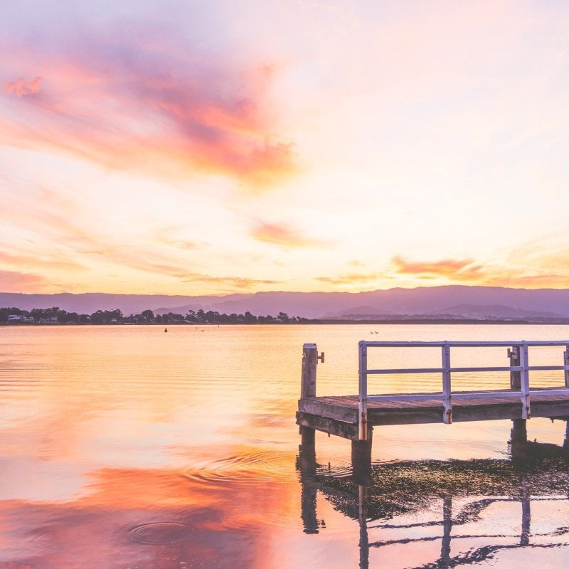 Lake Illawarra "Jetty Vista" (P) Acrylic Block - Belinda Doyle - Australian Photographer & Resin Artist