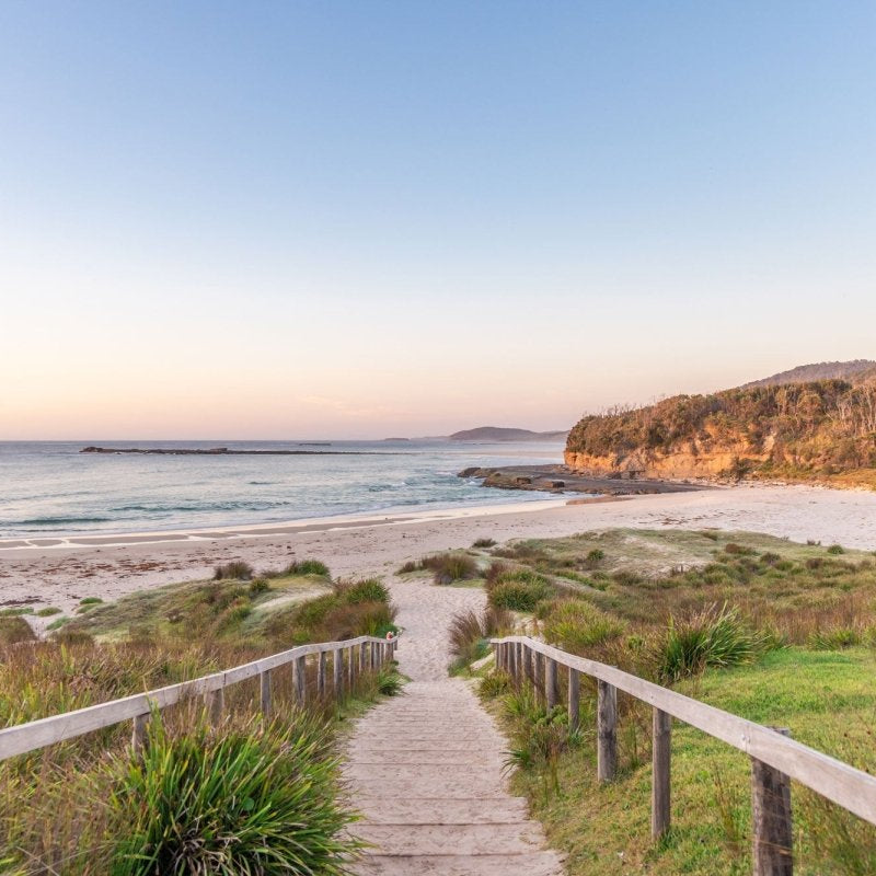Pretty Beach "Sandy Steps" Acrylic Block - Belinda Doyle - Australian Photographer & Resin Artist