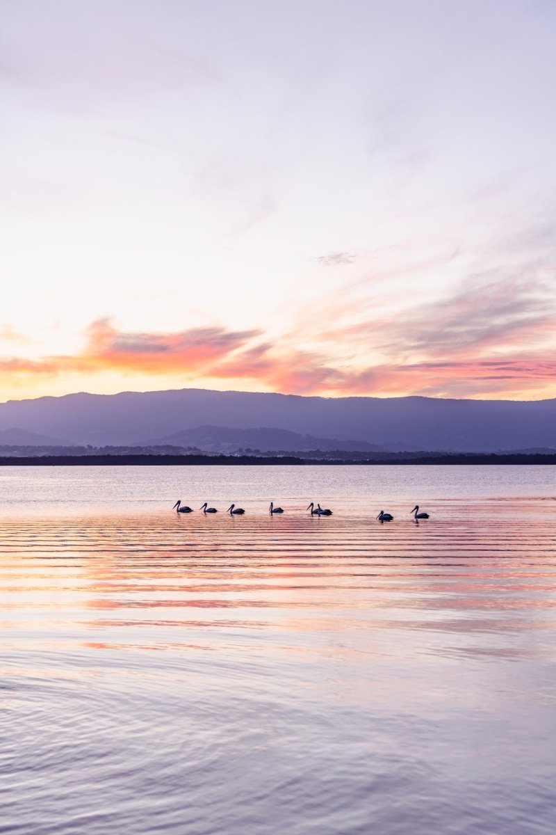 Lake Illawarra "Sundown Stillness" (P) Acrylic Block - Belinda Doyle - Australian Photographer & Resin Artist