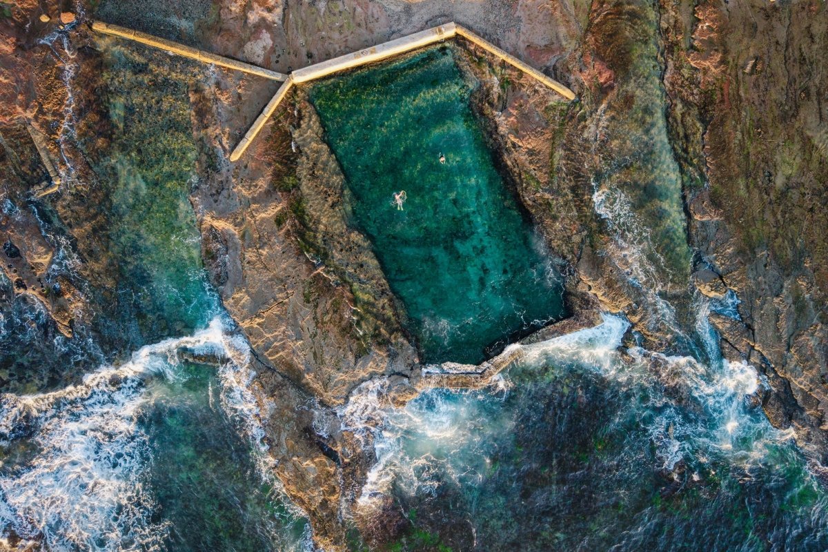 Wollongong "Winter Wollongong Swim" Acrylic Block - Belinda Doyle - Australian Photographer & Resin Artist