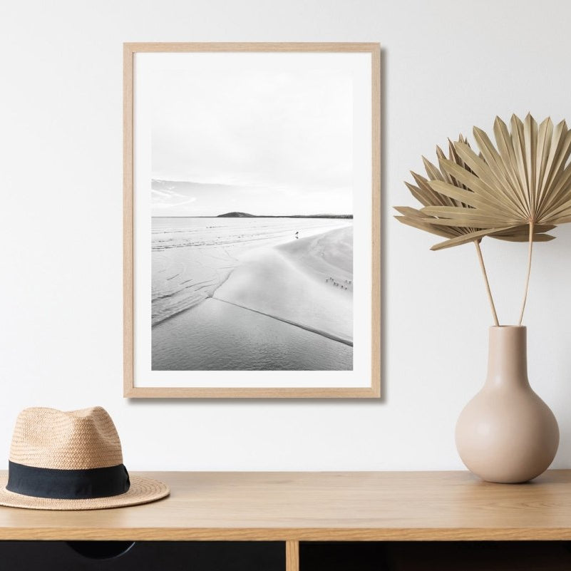"Smooth Tide" BW Photography Print - Belinda Doyle - Australian Photographer & Resin Artist