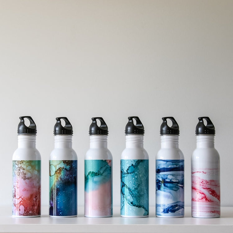 Inked Stainless Steel Drink Bottles | Belinda Doyle - Resin Artist & South Coast Photographer