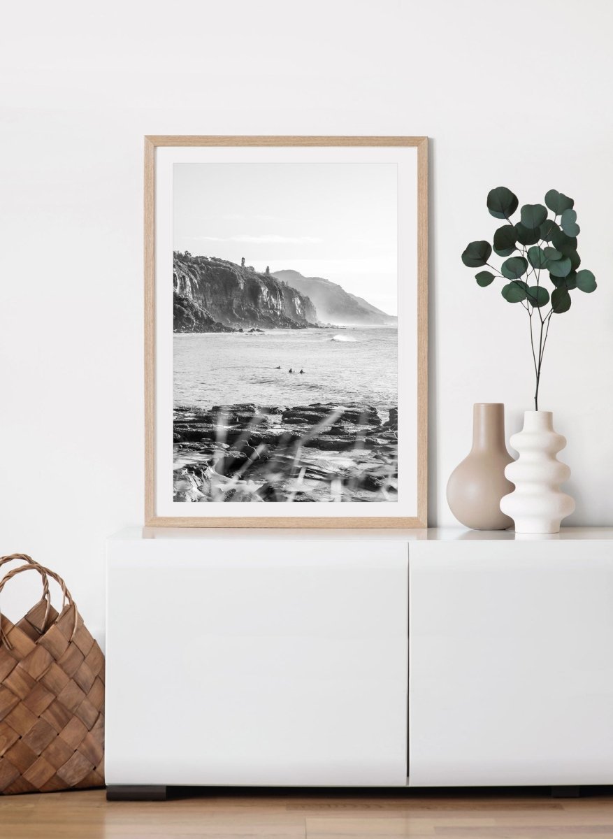 "Cliffside Dawn" BW Photography Print - Belinda Doyle - Australian Photographer & Resin Artist