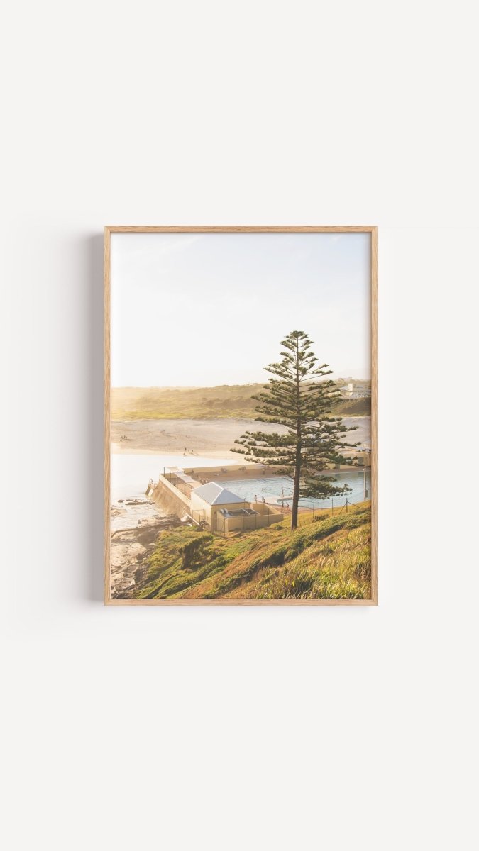 Poolside - A2 Glass Free Frame - Framed in Oak - Belinda Doyle - Australian Photographer & Resin Artist