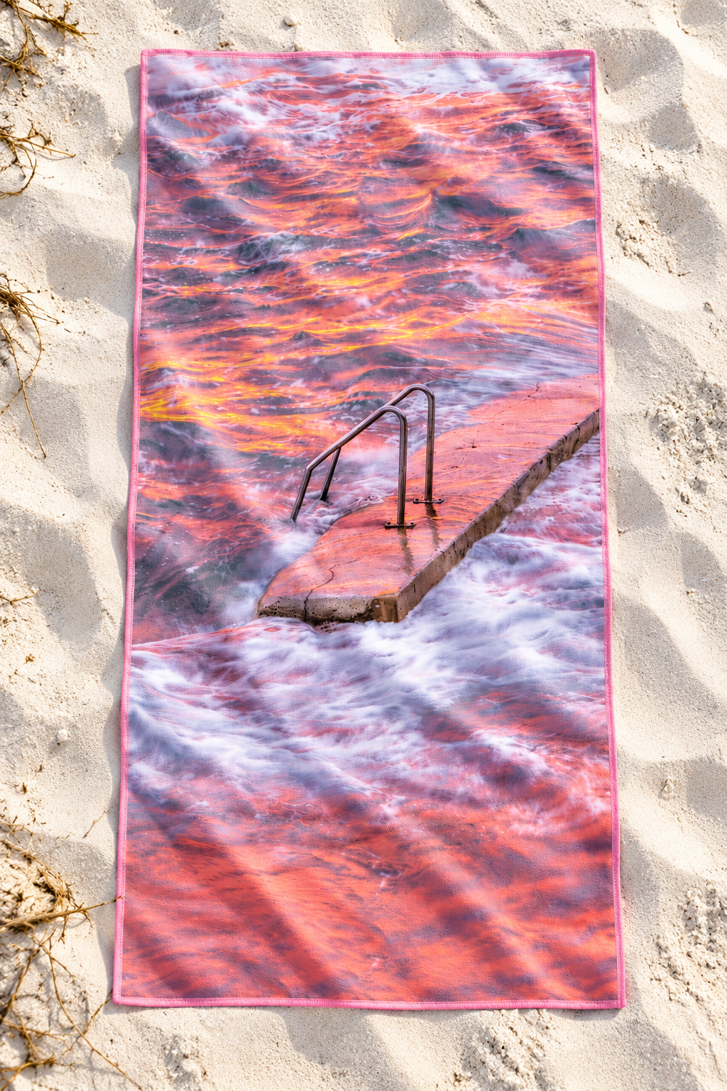 Pink Descent Microfibre Beach Towel - Belinda Doyle - Australian Photographer & Resin Artist