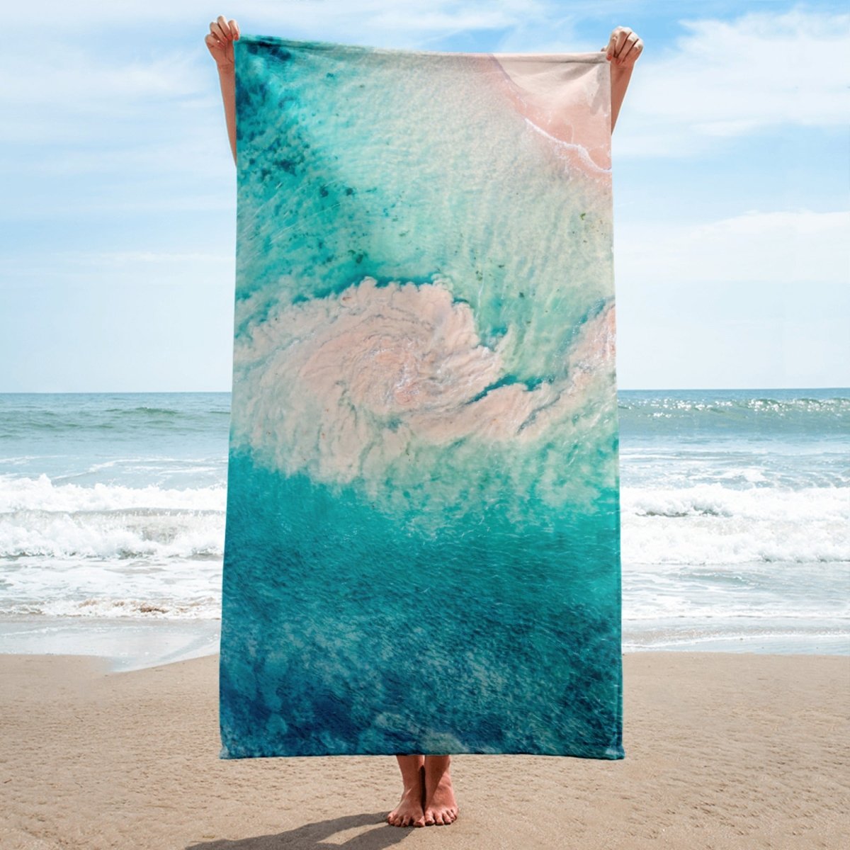Above Aqua Microfibre Beach Towel - Belinda Doyle - Australian Photographer & Resin Artist