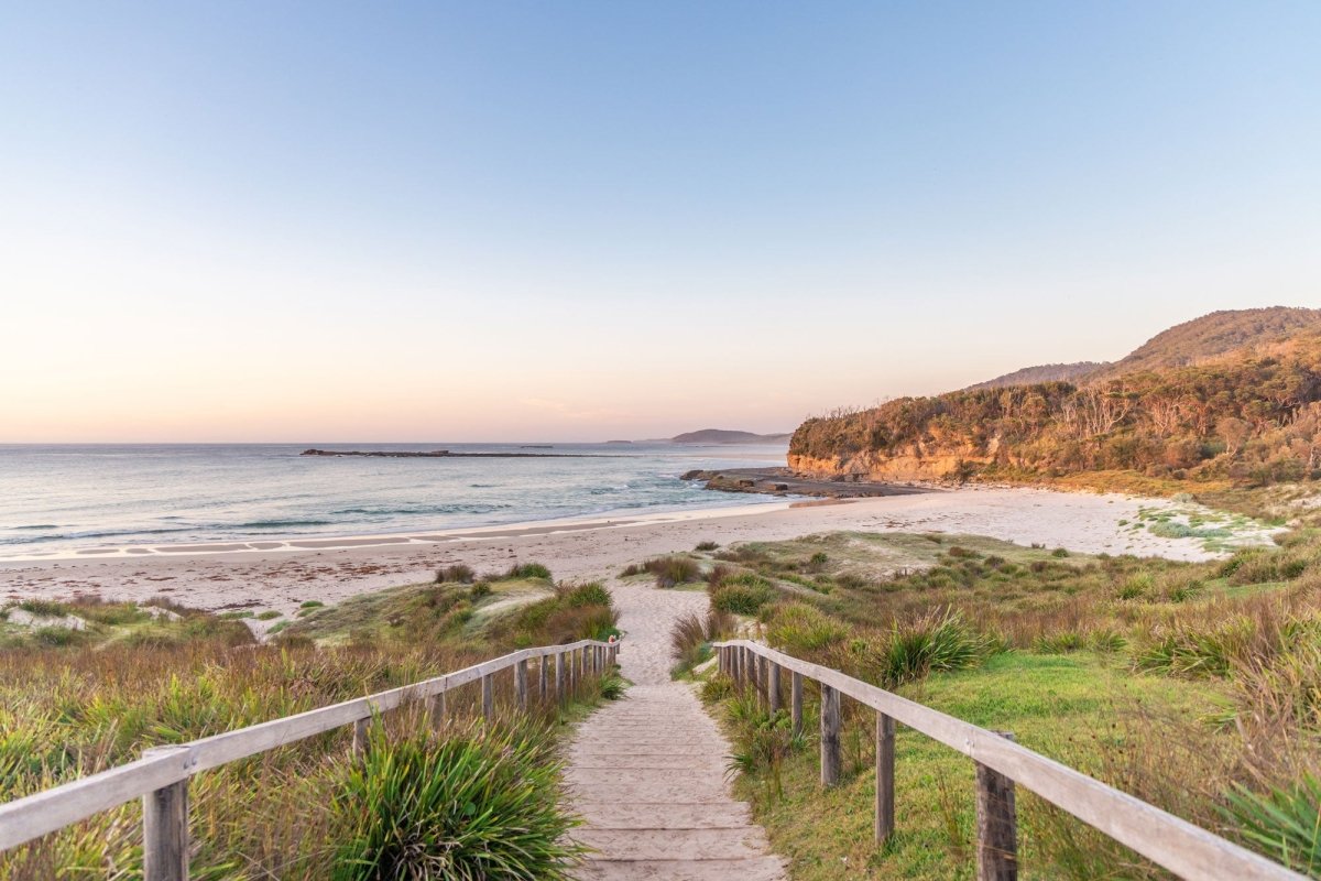 Pretty Beach "Sandy Steps" Acrylic Block - Belinda Doyle - Australian Photographer & Resin Artist