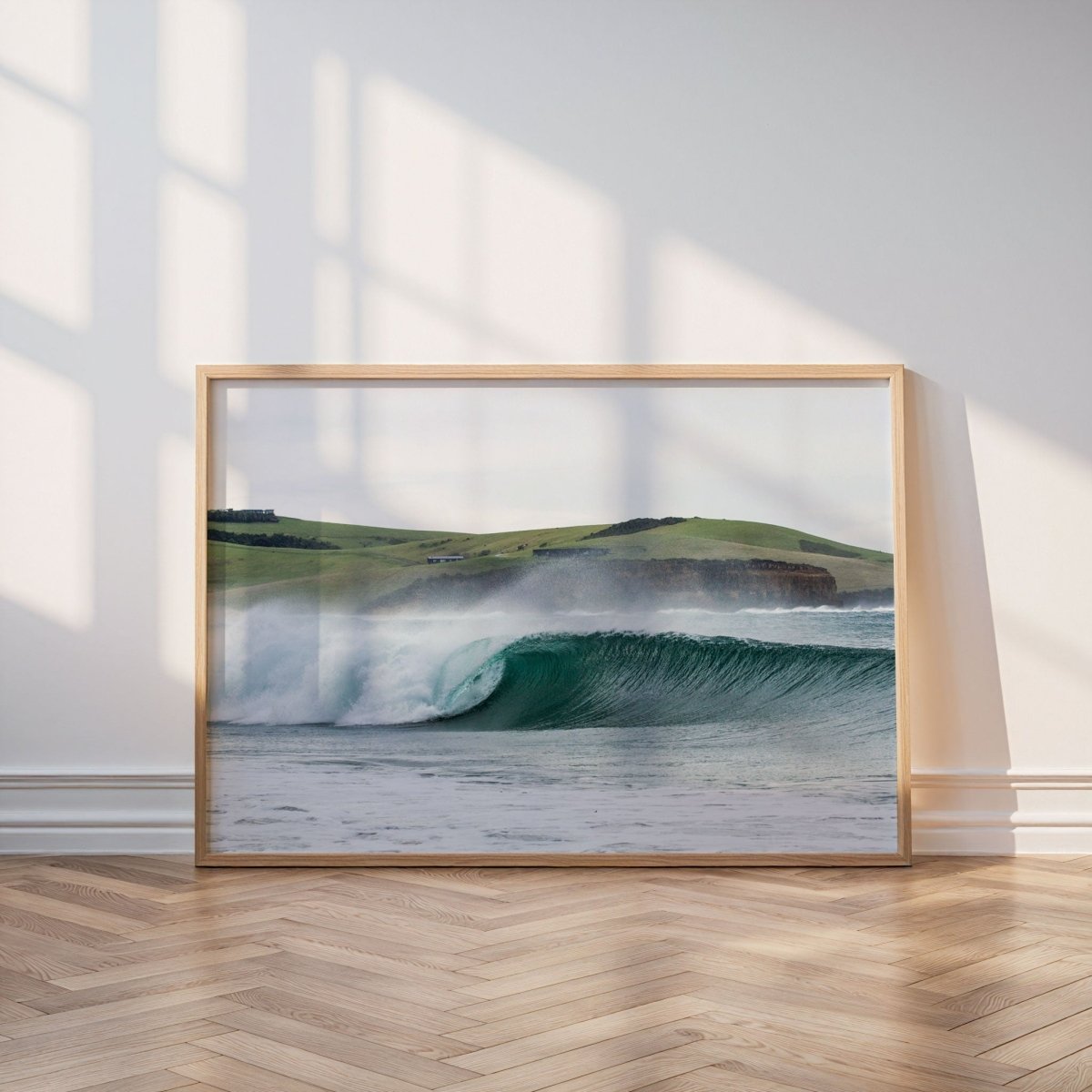 Werri Roll - A1 Photography Print - Glass Free Frame in Oak - Belinda Doyle - Australian Photographer & Resin Artist