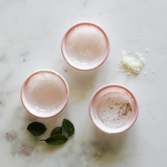 Pink Halite Salt Bowl Set - Corporate Gift - Belinda Doyle - Australian Photographer & Resin Artist