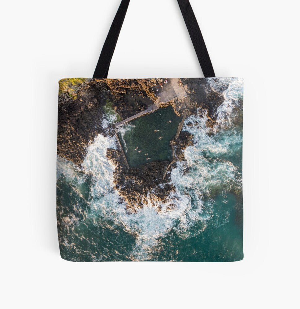 Summer in March (Blowhole Rock Pool Kiama) Beach Bag - Belinda Doyle - Australian Photographer & Resin Artist