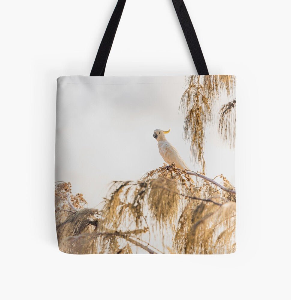 Golden Chatter (Cockatoo) Beach Bag - Belinda Doyle - Australian Photographer & Resin Artist